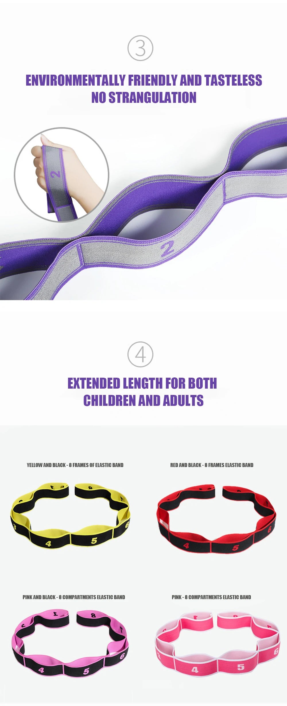 FlexiFit Multi-Section Yoga Resistance Bands ATHLEXES