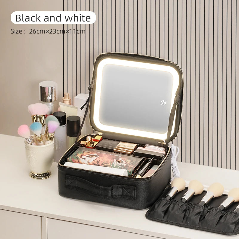 LuxeGlow LED Makeup Train Case ATHLEXES