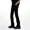Gothic Vibe Ripped Denim Bell Bottom Trousers ATHLEXES