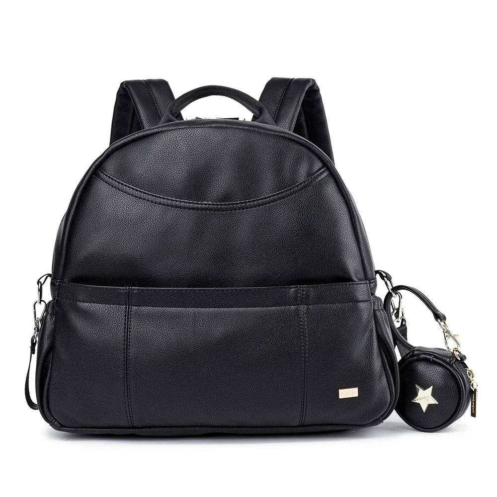 ChicBlack PU Diaper Backpack for Stylish Moms ATHLEXES