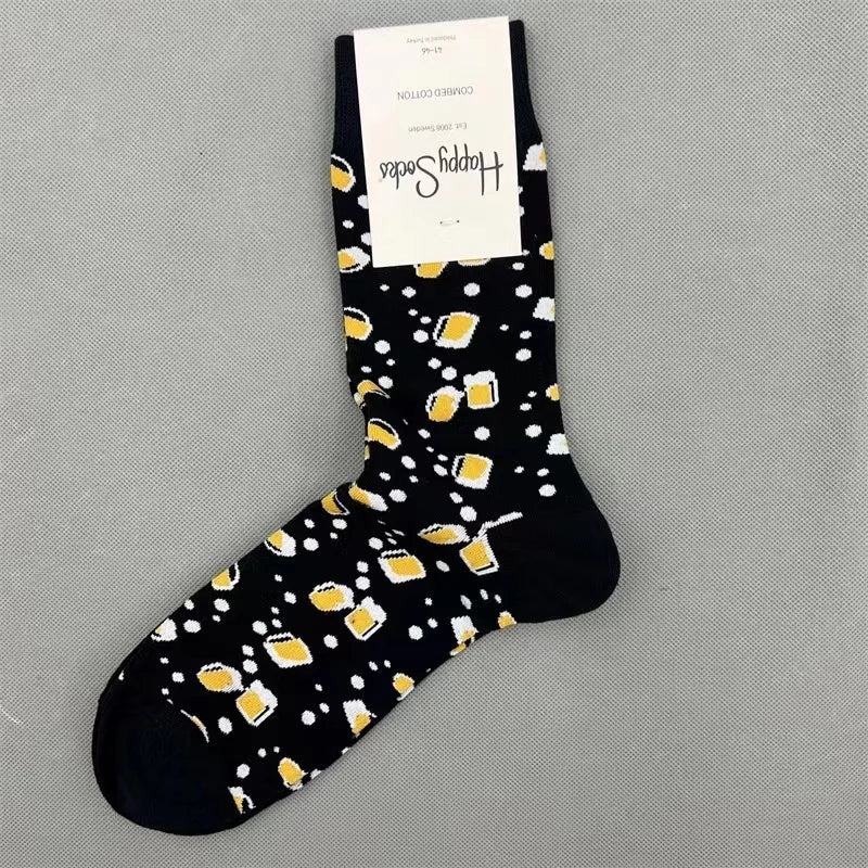 Happy Socks Men's Diamond Check Crew Socks for All Seasons ATHLEXES
