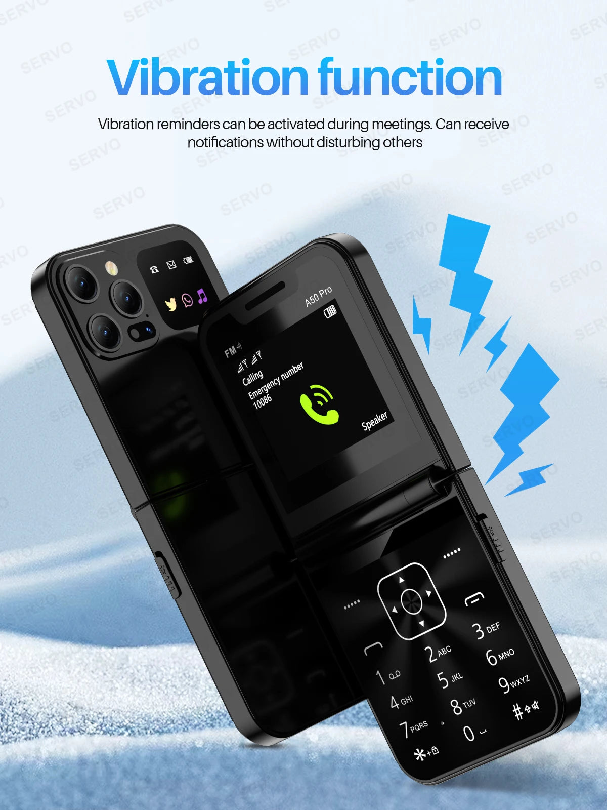 SERVO A50 PRO Dual SIM Flip Phone with Magic Features ATHLEXES