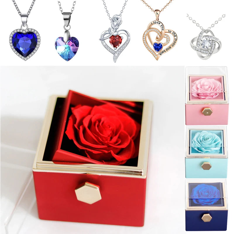 Eternal Love Rose Necklace Gift Set in Luxurious Box ATHLEXES