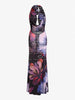 Chic Print Long Dress with Drooping Collar ATHLEXES