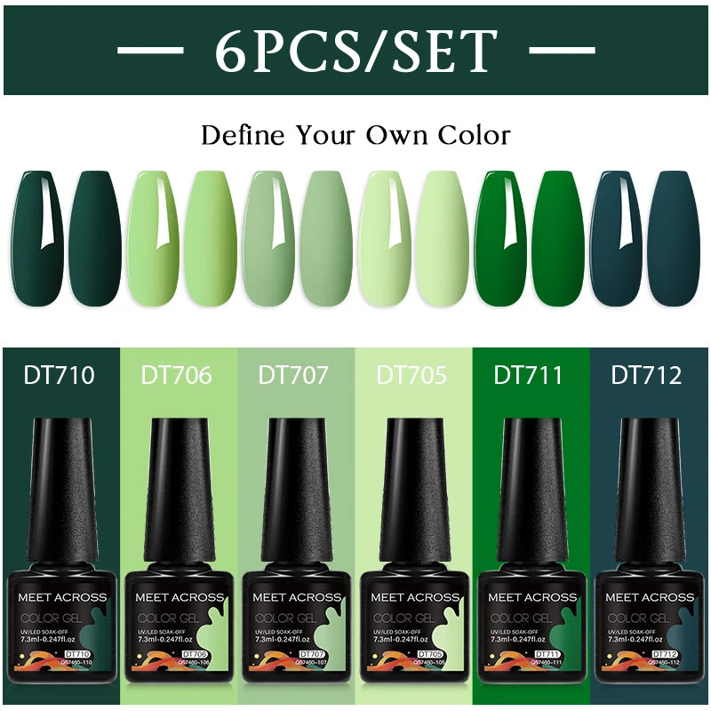 NailArt Pro 6pc UV Gel Polish Kit for Manicure ATHLEXES