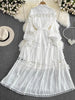 Elegant Hollow Out Lace Long Sleeve Dress ATHLEXES