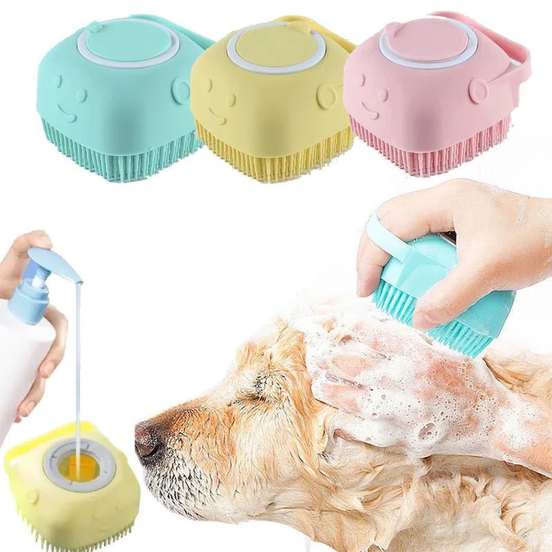 Pet Massage Brush Bathroom Puppy Big Dog Cat Bath Massage Gloves Brush Soft Silicone Pet Accessories for Dogs Cats Grooming Tool ATHLEXES