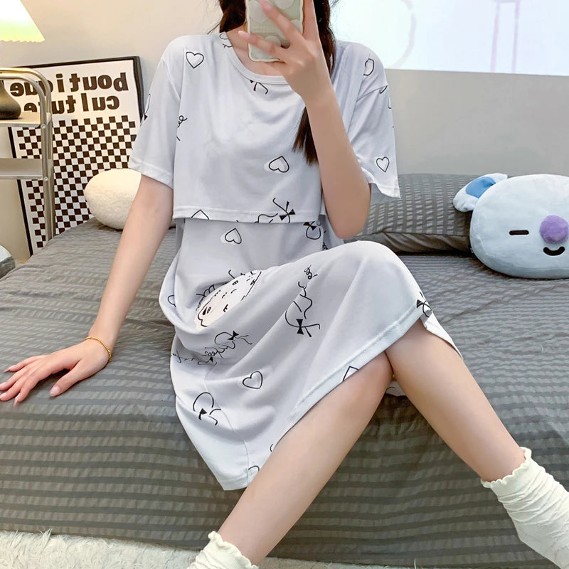 Korean Style Maternity Nursing Nightgown ATHLEXES