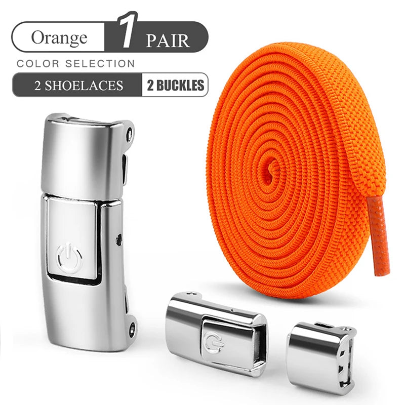 No Tie Elastic 8mm Press Lock Shoelaces for Sneakers ATHLEXES