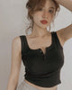 Chic Ribbed Button-Down Tank Top for Women ATHLEXES