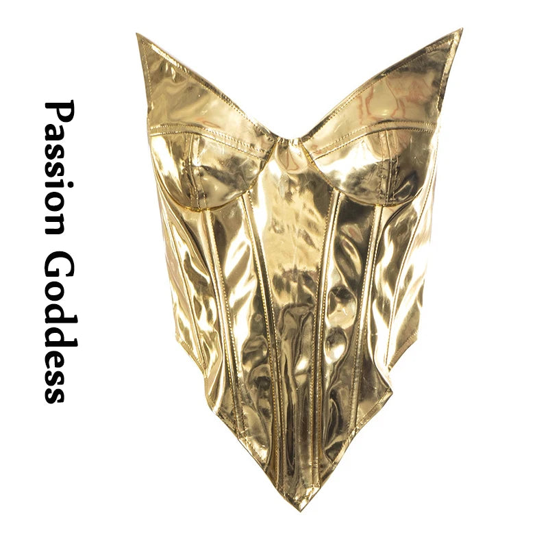 Goddess Glam Metallic Corset Top ATHLEXES