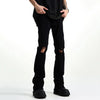 Gothic Vibe Ripped Denim Bell Bottom Trousers ATHLEXES