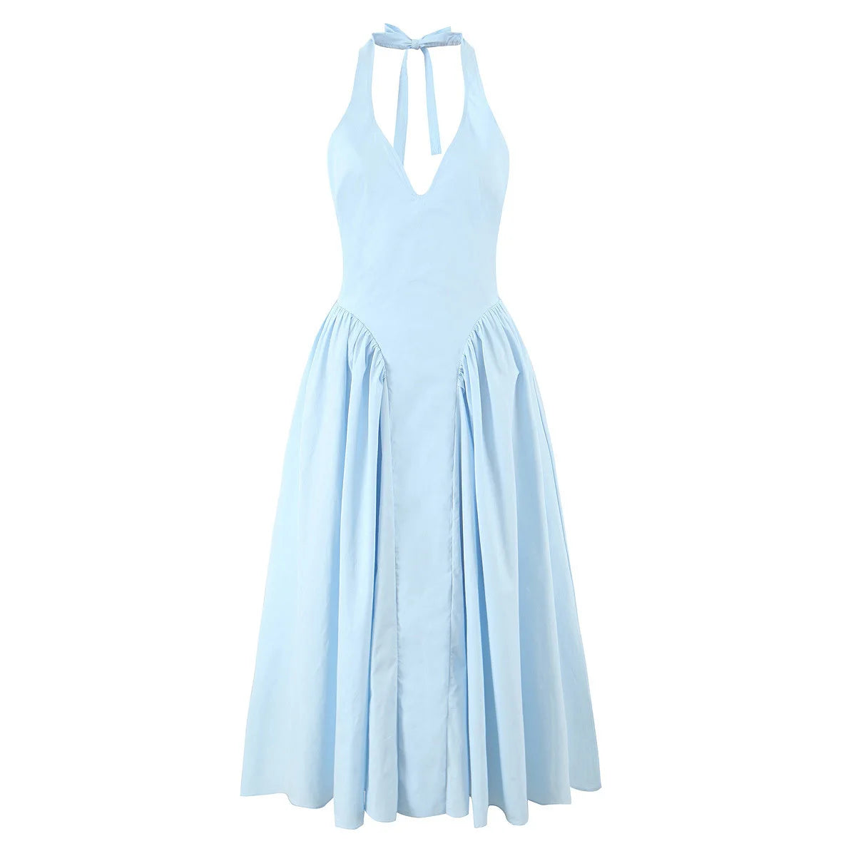 Chic White Backless Halter Dress for Summer Events ATHLEXES