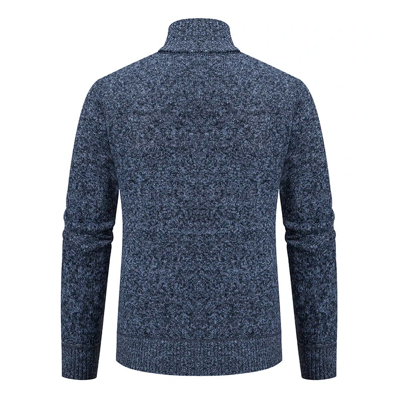 Velvet Warmth High Collar Cardigan for Men - Winter Knitwear ATHLEXES