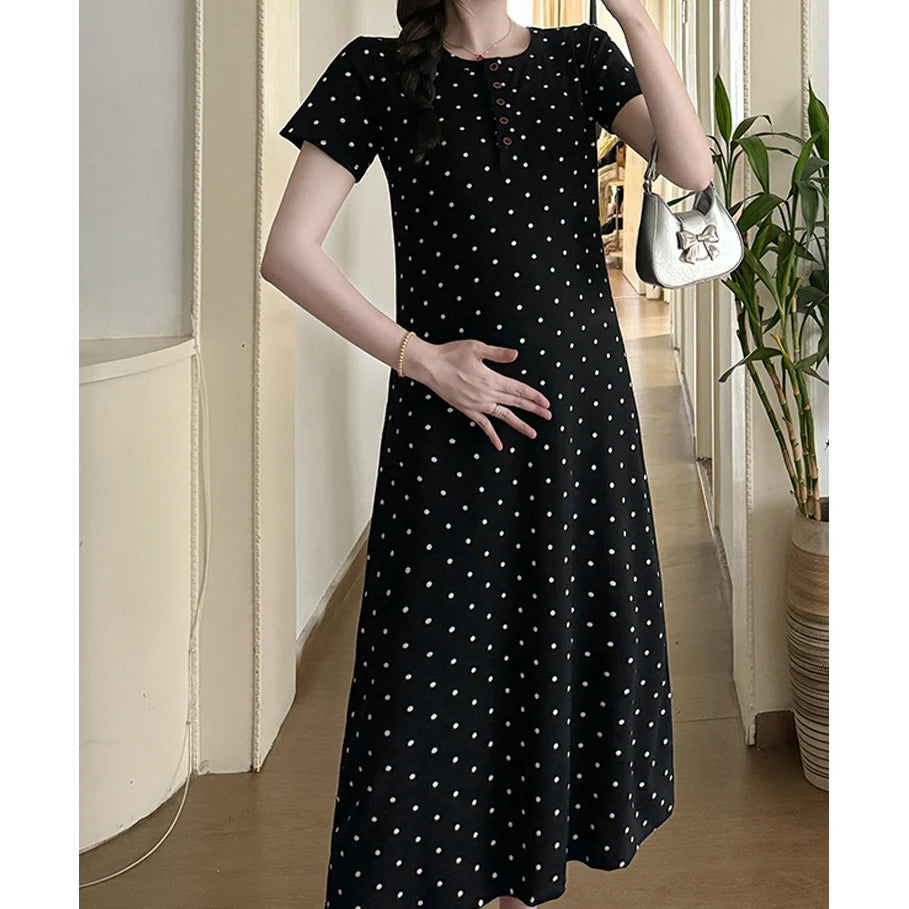 EVNISI Classic Polka Dot Maternity Dress ATHLEXES