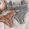 Women Cotton Bra Set Sexy Briefs Low Waist Panties Wire Free Bralette Lingerie Set ATHLEXES