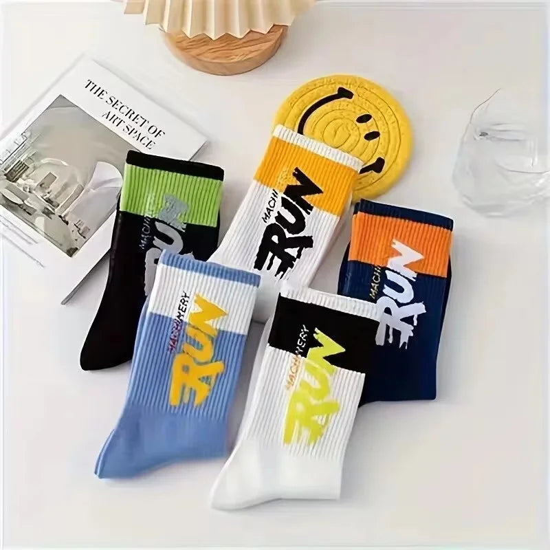 Vintage Fun Athletic Socks for Men - 5 Pairs Set ATHLEXES