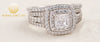 Newshe Elegant 925 Silver Halo Wedding Ring Set ATHLEXES