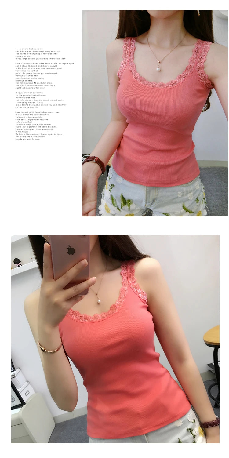 Luxe Lace Sleeveless Tank Top for Women ATHLEXES
