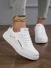 Chic Heighten Faux Leather Lace-Up Skate Sneakers ATHLEXES