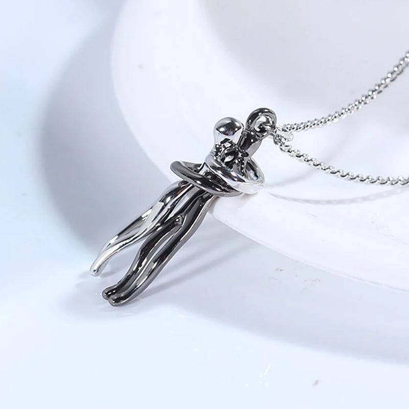 Hugging Pendant Choker Necklace for Couples ATHLEXES