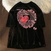 Harajuku Love Print Oversized Women's Graphic Tee Shirt ATHLEXES