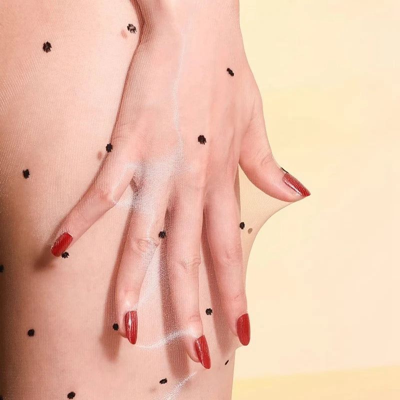 Polka Dot Shiny High Waist Pantyhose ATHLEXES