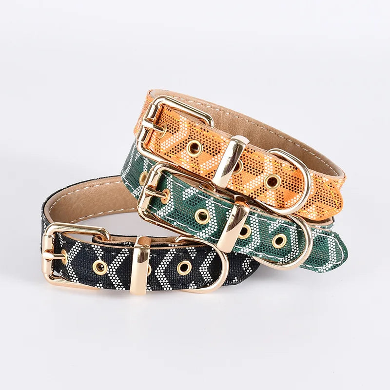 Luxury Snakeskin Soft Leather Pet Collar & Leash Set ATHLEXES