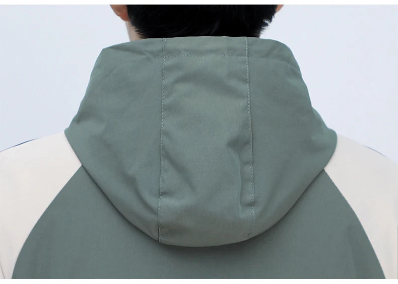 Spring Color Block Fleece Hoodie Jacket for Men ATHLEXES