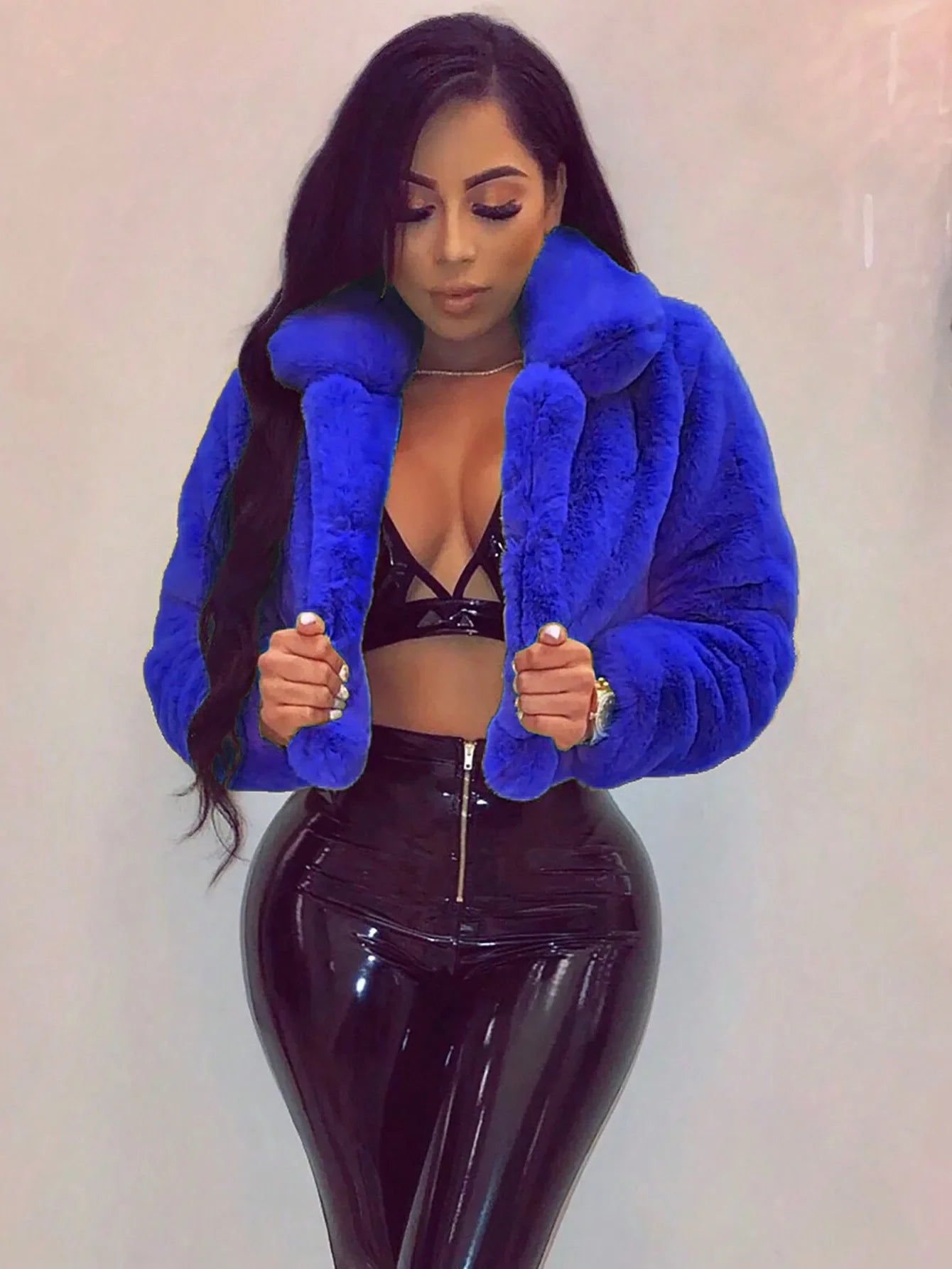 Velvet Luxe Faux Fur Cardigan Jacket ATHLEXES