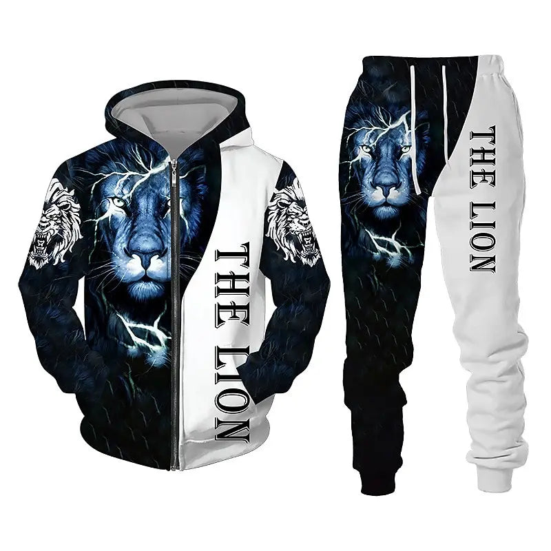 3D Lion Graphic Hoodie Tracksuit ATHLEXES