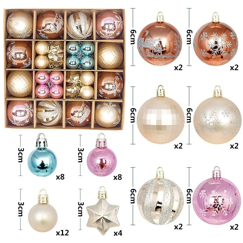 Charming 44Pcs Christmas Ball Ornament Collection ATHLEXES