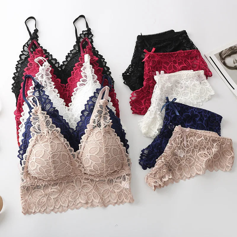 Sexy Lace Women Underwear Set Seamless Wire Free Bra Sets ATHLEXES