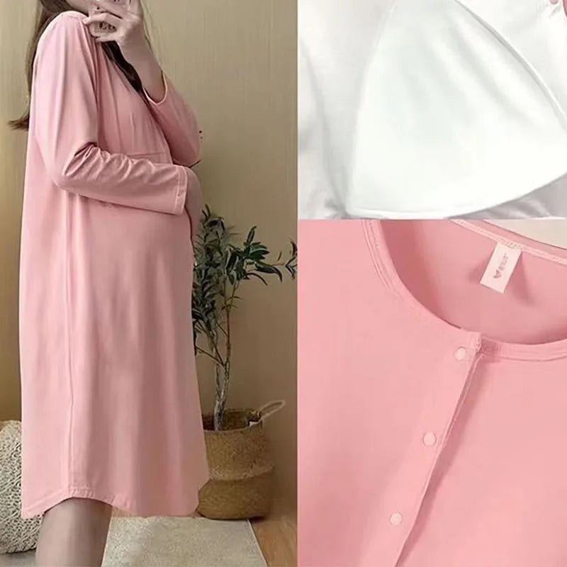 Maternity Comfort Nursing Sleepwear Gown ATHLEXES