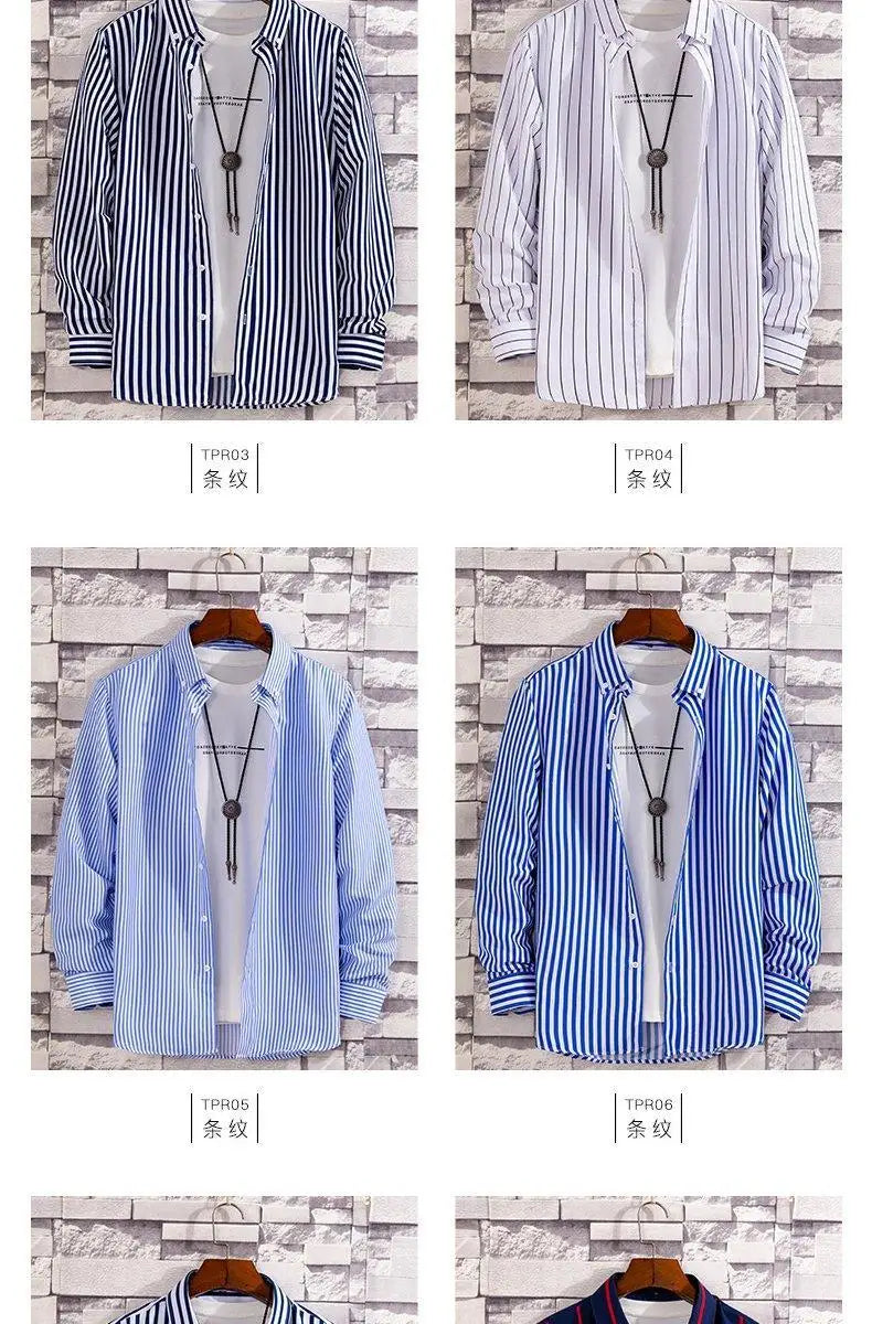 StripeLine Long Sleeve Slim Shirt ATHLEXES