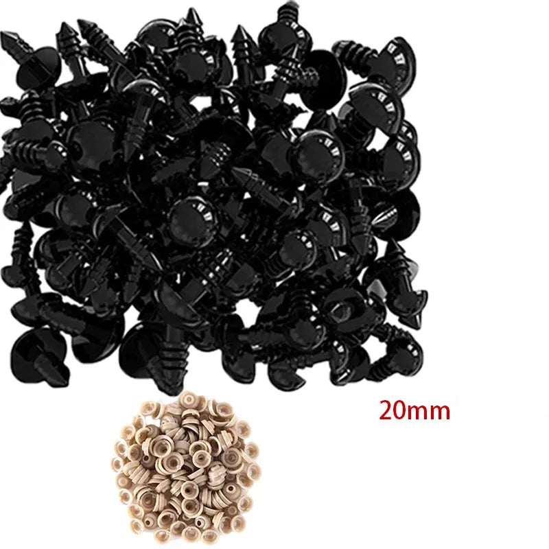 100pcs Mixed Size Plastic Safety Eyes for DIY Crochet Doll &Toy Accessories ATHLEXES