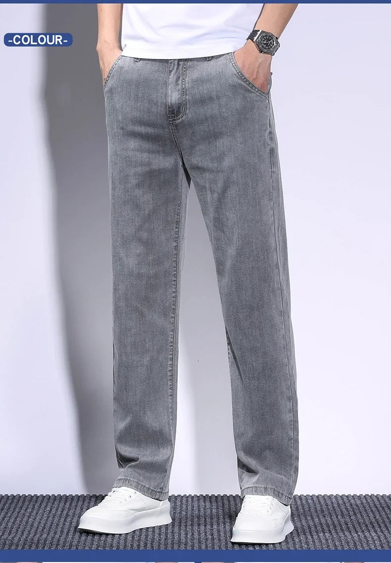 BreezeFit Menâ??s Lightweight Denim Straight Pants ATHLEXES