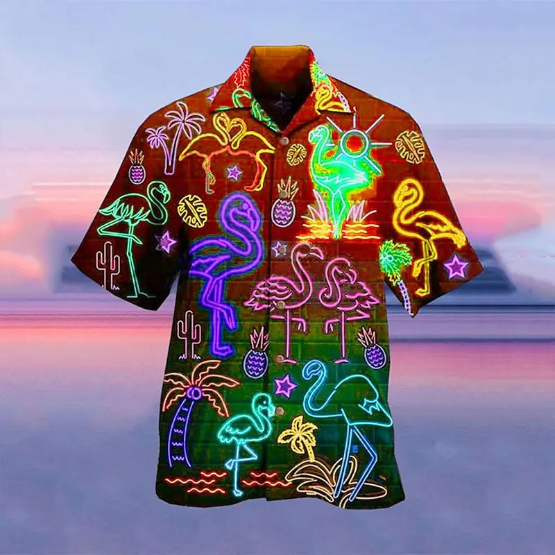 Hawaiian 3D Printed Short-Sleeve Shirt ATHLEXES