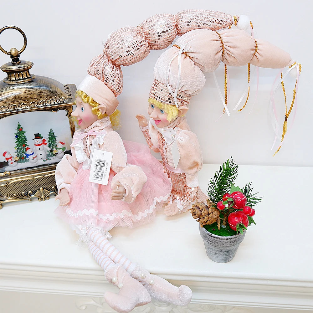 Elf Couple Plush Dolls: Festive Tree Ornaments ATHLEXES