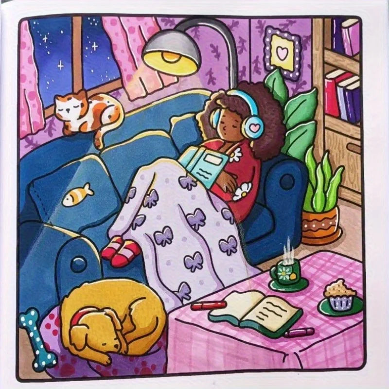 Cozy Moments Relaxation Coloring Book Set ATHLEXES