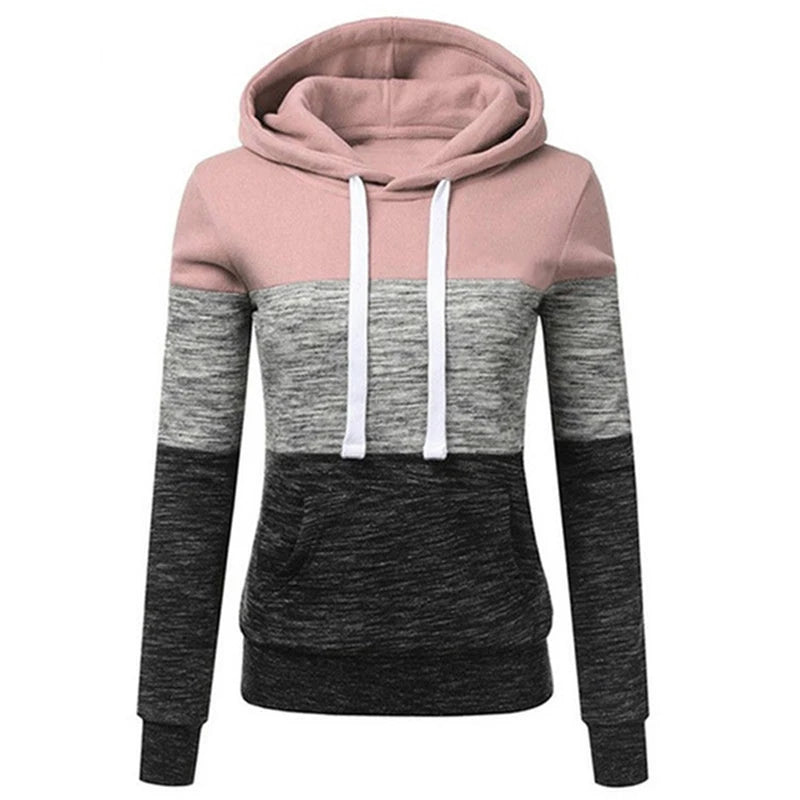 Tricolor Chic Women's Graphic Hoodie Sweatshirt ATHLEXES
