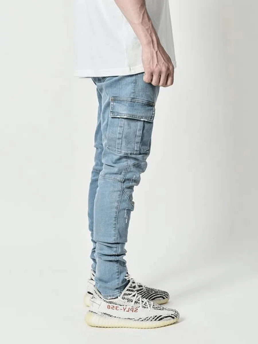 Premium Plus Size Men's Cargo Denim Jeans ATHLEXES