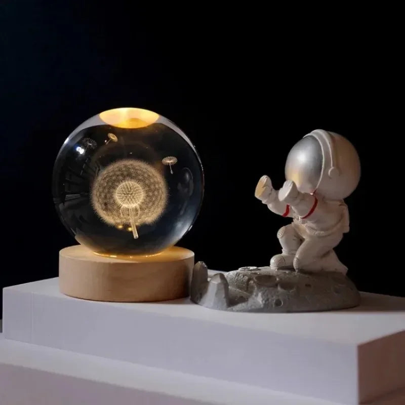 Luminous Saturn 3D Solar System Crystal Sphere ATHLEXES