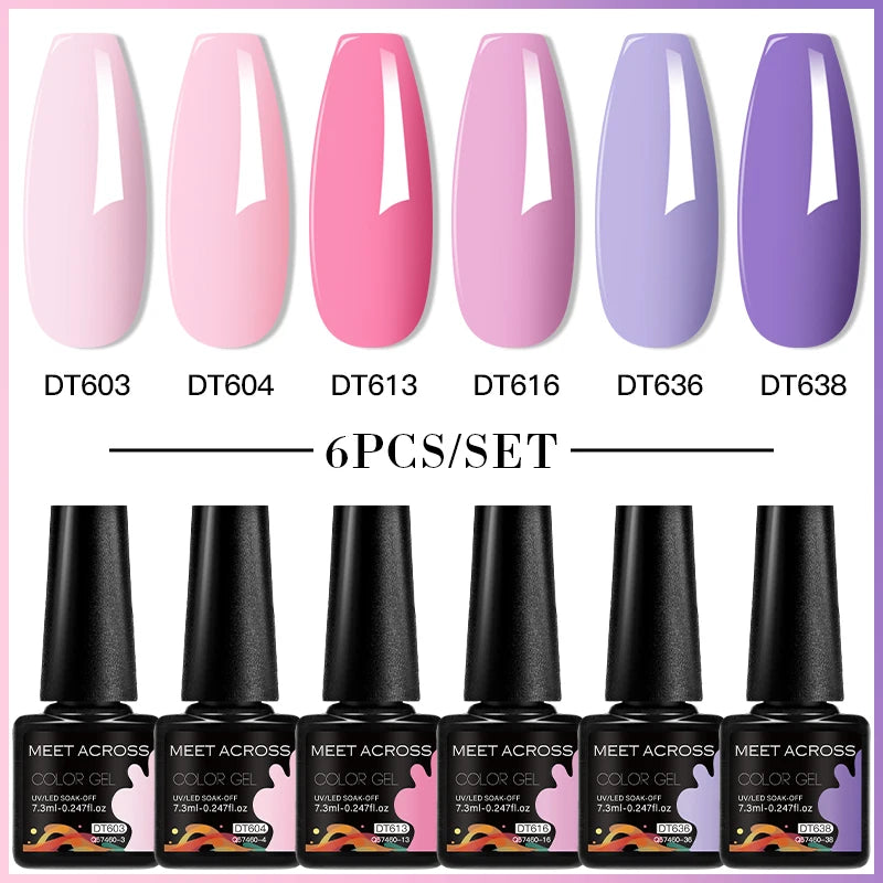 NailArt Pro 6pc UV Gel Polish Kit for Manicure ATHLEXES