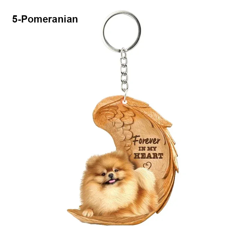 Heartfelt Dog Angel Pendant Keychain ATHLEXES