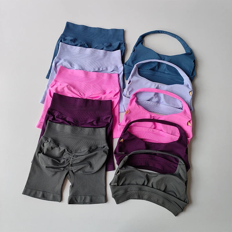 PeachFit High Waist Yoga Bra and Shorts Set ATHLEXES