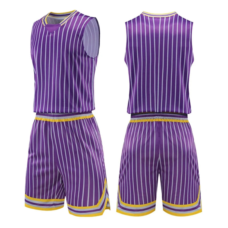 Custom Stripe Basketball Jersey Set for All Ages ATHLEXES