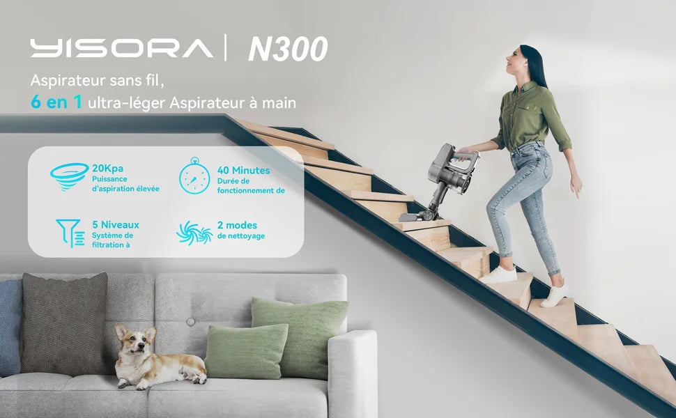 YISORA Ultra Lightweight Cordless Vacuum Cleaner ATHLEXES