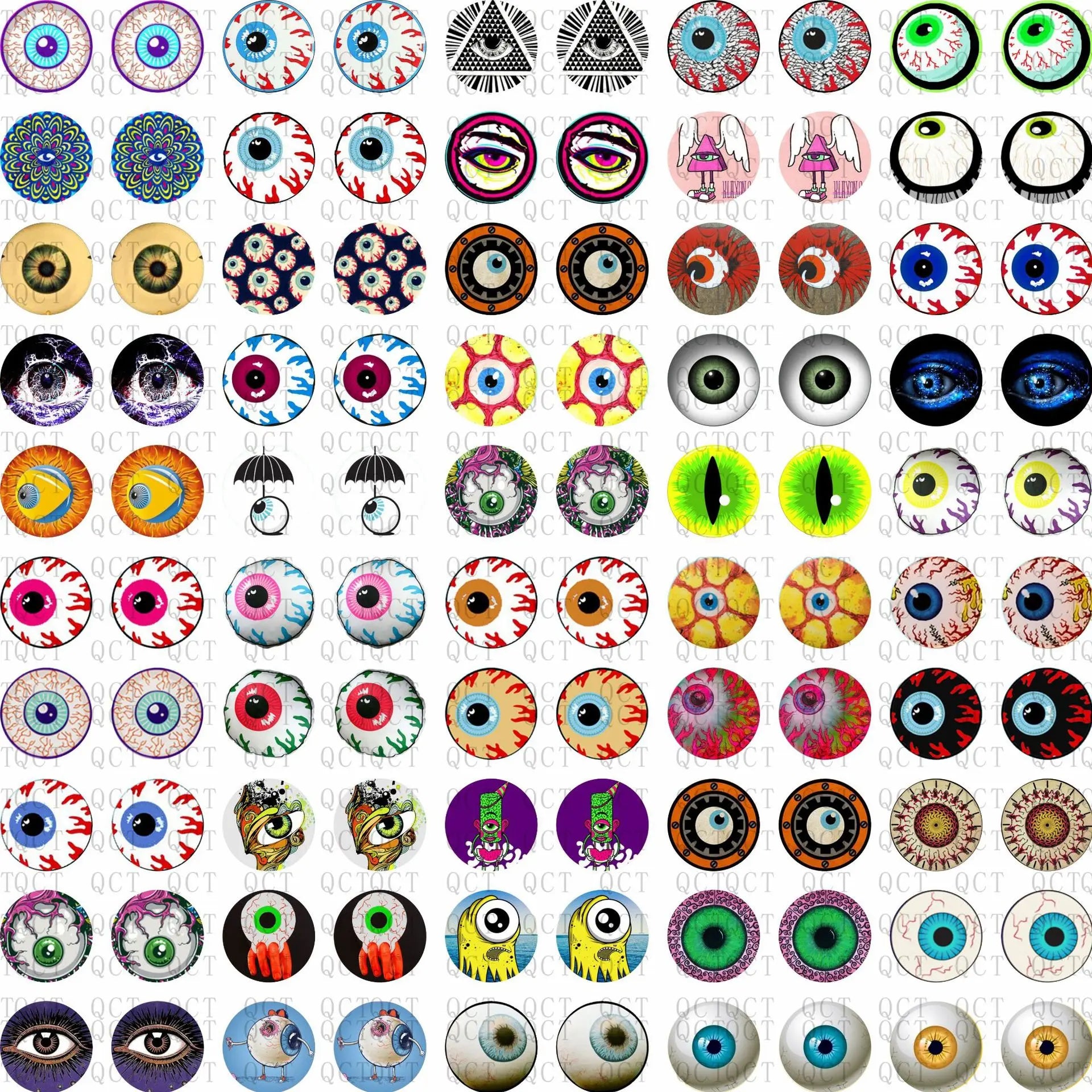 Dazzling Dragon Cat Eye Glass Cabochons - 50Pcs Set ATHLEXES