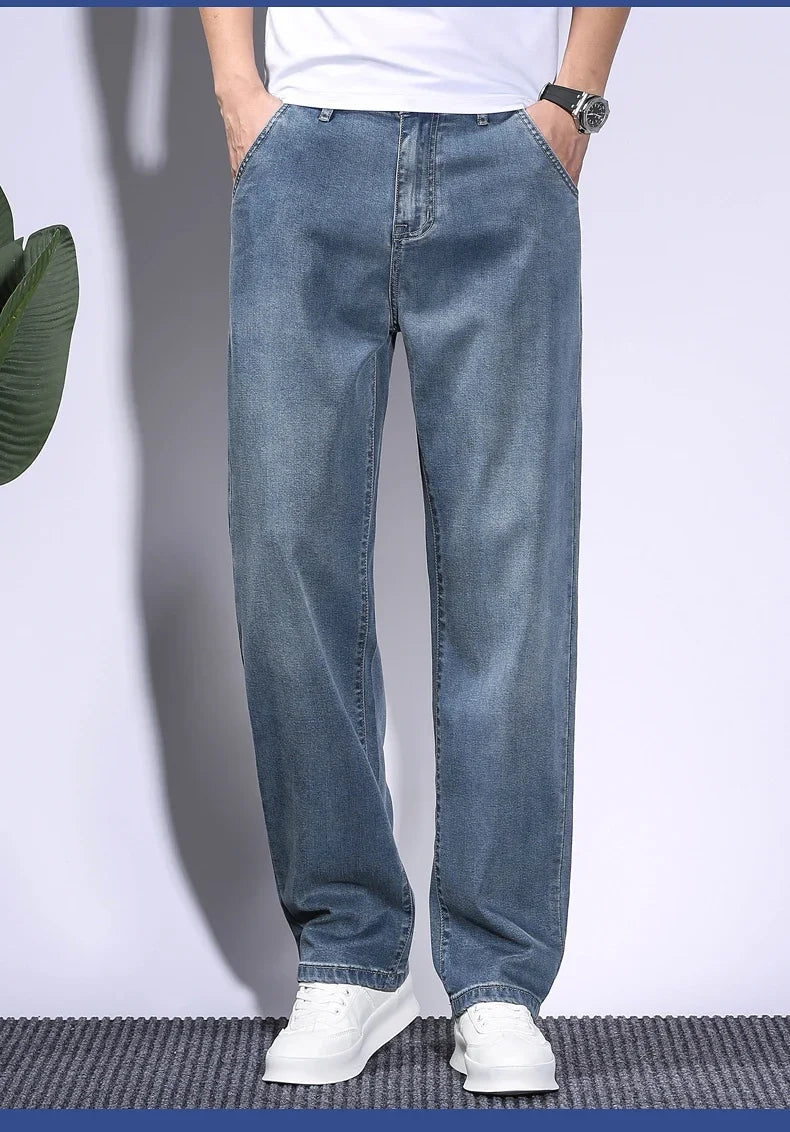 BreezeFit Menâ??s Lightweight Denim Straight Pants ATHLEXES